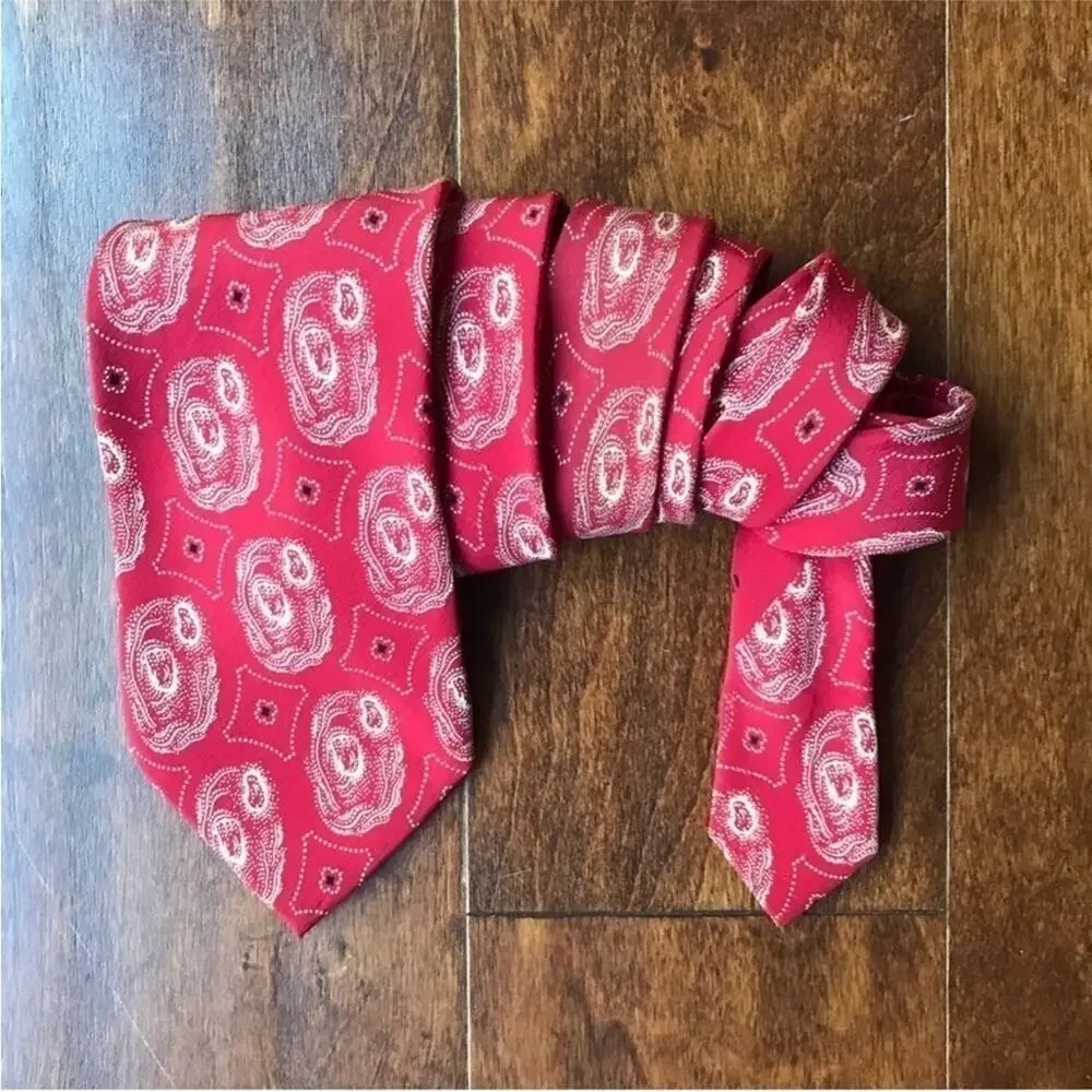 Vintage Erremio Tie, Red Abstract 100% Silk, Handmade in Italy